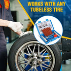 Universal Tire Repair Kit, Heavy Duty 22 Pcs Emergency Tire Plug Kit, for car Motorcycle, Truck, ARB，ATV, Tractor, RV, SUV, Trailer