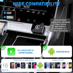 2 in 1 Wireless CarPlay and Android Auto Adapter for iPhone, Plug&Play Mini USB/USB C Car Play Adapter Fast and Stable Connection,No Delay Convert Wired to Wireless CarPlay for iPhone 8+/Android 11.0+