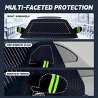 Windshield Cover for Ice and Snow, Extra Large Car Snow Cover Protect Front Windshield & Rearview Mirror, Magnetic Anti-Snow Cover Universal Fit for Most Vehicle Medium (Front Cover)
