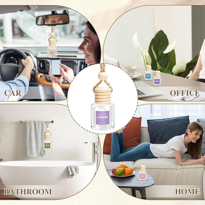 12 Pack Car Air Freshener, Car Smell Air Freshener Diffuser Essential Oil Scent for Women & Men, Car Accessories Interior, Mothers Day Gifts Hanging Auto Light Fragrance with Many Flavors