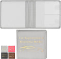 Car Registration and Insurance Holder, Vehicle Glove Box Car Organizer Men Women Wallet Accessories Case for Cards, Essential Document, Driver License, Silver