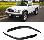Window Visor for 1995-2004 Toyota Tacoma Regular/Standard/Single Cab, Out-Channel Rain Guards Shields Vent Deflector Shade Wind Dark Smoke for 95-04 Tacoma, Outside-Mount, 2PCS
