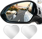 Blind Spot Mirror, 2Pcs Adjustable Car Auxiliary Wide Angle Convex Mirror, Universal Stick on Side Mirror for Cars SUVs Trucks, Enhance Driving Safety (Heart Shaped)