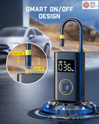 Fanttik X9 Pro Portable Tire Inflator for Compact Car, 1Min Fast Inflate Electric Bike Pump with Digital Tire Pressure Gauge, 150PSI Air Compressor for Electric Bikes, Motorcycle, Ball