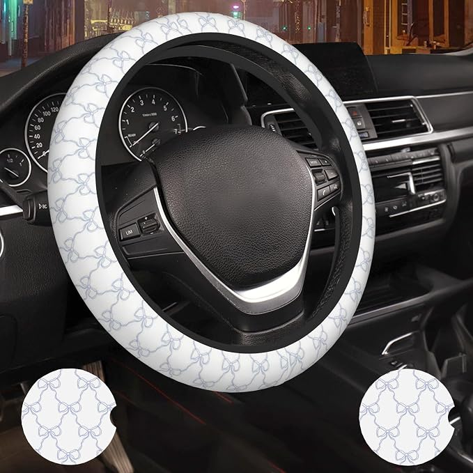 Blue Bow Car Steering Wheel Cover Car Accessories