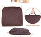 Premium Car Seat Cushion, Memory Foam Driver Seat Cushion to Improve Driving View- Coccyx & Lower Back Pain Relief - Seat Cushion for Car, Truck, Office Chair (Leather Brown)