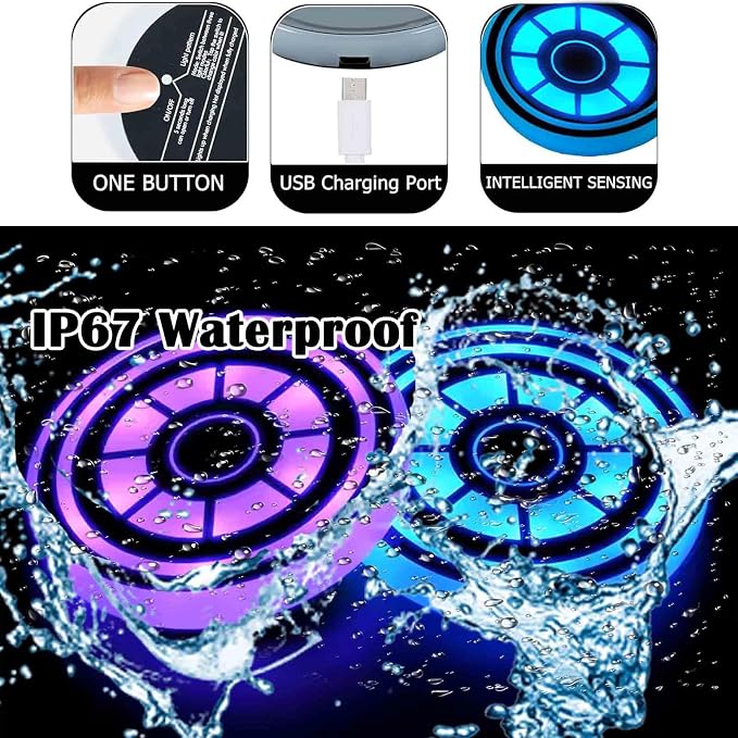 2PCS LED Car Cup Holder Lights, Light up Car Coasters for Cup Holders 7 Color-Changing Light Up Cup Holder Insert Coasters, Waterproof Car Accessories for Teens, Car Gifts for Men & Women