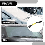 1pc 60x11cm Universal Car Ice Scraper Brush with Broom - SUV Snow Frost Remover for Car Truck RV Windscreen Side Window Anti Crash - Plastic Yellow Snow Shoveling Defrost Clearing