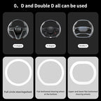2Pc Carbon Fiber Steering Wheel Cover Universal Fit 99% Cars | Non-slip soft grip, easy to wipe clean, quick to install, perfect for daily commutes and road trips, Gray