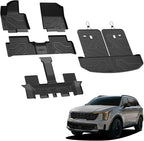 Floor Mats & Backrest Mats & Cargo Mat for Kia Sorento Hybrid PHEV 2026 2025 2024 2023 2022 2021 (Not Fit Gasoline), All Weather TPE Custom Fit Floor Liners Car Mats Accessories, Black