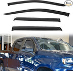 Window Visor Rain Guards Compatible with 2019-2022 Chevy Silverado/Sierra 1500 Double/Extended Cab with Small Size Rear Doors Tape-On Wind Deflectors Vent Visors for Trucks Accessories