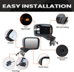 Right Passenger Side Mirror Compatible with Jeep Renegade 2015 2016 2017 2018 2019 2020 2021 2022 Door Mirrors Power Heated with Turn Signal Indicator Temperature Sensor Bright Black (7+2 pins)