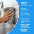 Microfiber Cleaning Cloth Grey 12 Pack Premium Microfiber Towels for Cars, Lint Free, Scratch-Free, Highly Absorbent, Reusable Cleaning Rags for Car, 320 GSM Household, Kitchen, Window, 12" x 12"