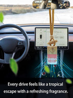 Ikeda Car Air Freshener: Hanging Car Smell Air Freshener | 10ml Hanging Car Perfume | Long Lasting Fragrance | Strong Scents Diffuser for Auto Home (Cherry|Square)
