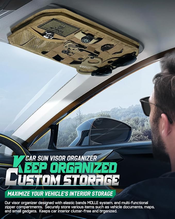 Tactical Car Sun Visor Organizer, Fit Cars Trucks SUV Jeeps Patrols | Tactical Car Sun Visor Organizer, Fit Cars Trucks Suv Jeeps Patrols