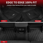 Floor Mats for Chevrolet Chevy Colorado/GMC Canyon 2015-2022 (Only Crew Cab), All Weather TPE Custom Fit Automotive Floor Mats for Cars, 1st and 2nd Row Car Floor Mats Full Set, 3 PCS, Black