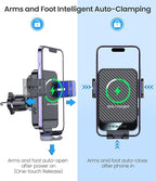 Wireless Car Charger, 15W Fast Charging Auto-Clamping Car Mount Hands-Free Car Charger Mount for Dash Windshield Air Vent Compatible with iPhone 16 15/14/13/12, Samsung S23/S22/S21,Blue