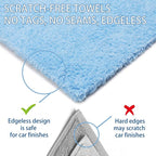 Microfiber Towels for Cars, Car Drying Wash Detailing Buffing Polishing Towel with Plush Edgeless Microfiber Cloth, 450 GSM 16x16 in. Pack of 6