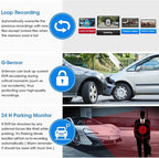 10'' Mirror Dash Cam Night Vision 1080P FHD Full Touch Screen Front and Rear View Backup Camera for Cars Loop Recording Streaming Media 170°Wide Angle Parking Assistance 6M Cable