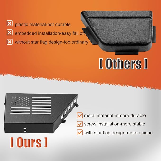 Metal Front Door Pocket Storage Box Compatible with 2007-2018 Jeep Wrangler JK JKU 2/4 Door, 2 PCS Interior Storage Expansion Accessories for Jeep Saggy Net Replacement