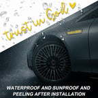 2PCS Trust in God Rearview Mirror Decals, Automotive Vinyl Rear View Mirror Decorative Stickers, Waterproof Trust in God Stickers for Car Truck Laptop, Car Accessories (Yellow)