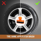 Tire Shine Applicator Brush - Extra Large Automotive Tire Dressing Applicator Brush with Storage Stand for Tire Detailing & Car Wash Kit, Black, 3.6 Inch Length (Orange)