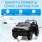 24V Licensed Colorado Electric Car for Kids, Ride on Toys for Toddlers with Remote Control, 2 Seater Electric Car Ride On Vehicle w/Bluetooth, Soft Start, LED Lights - Black