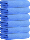 Bath Towel, Microfiber Bathroom Towels Set 6 Pack 30" x 60" - Extra Large, Soft, Absorbent, Quick Dry, Odor Resistant, No Shedding, Shrink Resistant, Use for Hair Wrap, Fitness, Sport, Yoga, Blue