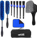 10Pcs Wheel Brush Kit for Cleaning Wheel and Tire, Wheel and Rim Brush, Car Detailing Brushes, Tire Brush, Bendable & Durable Car Wheel Rim Cleaner Brush Set,Car Cleaning Brush Supplies Kit