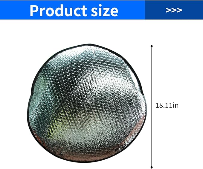 1 Pcs Steering Wheel Sun Shade Cover, Steering Wheel Sun Heat Shield ,18.11in Steering Wheel Sun Block Anti-Heat Aluminum Foil For Suv Truck Van Cars Silver