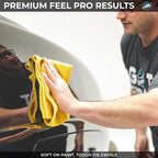 Edgeless 365 Microfiber Towels (10-Pack) Premium 70/30 Blend, Professional Polishing, Wax Removal, Auto Detailing, 365gsm, 16in x 16in, Gold