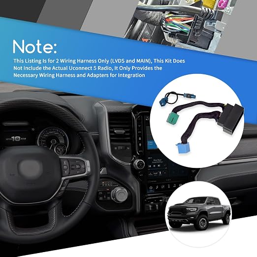 Main Connector Integration Adapter,Adaptor for Sirius Antenna Compatible with 2019-2022 Dodge Ram UCONNECT 5 with 5" Or 8.4" Radio
