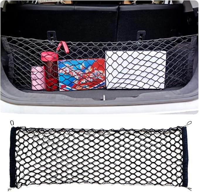 Car Rear Cargo Net with Good Elasticity&Tensile Strength Trunk Net Organizer for SUV Truck,Ideal Car Net Keeps Overlanding Accessories (L 43.3' x15.74'')