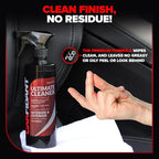 Car Interior Cleaner – Stain Remover & Odor Eliminator – No Residue Finish – Safe on Leather, Fabric, Carpet & Plastic – Detailing Spray with Microfiber Towel – 128oz