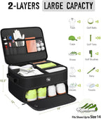 Odor-Absorbing 2-Layer Large Golf Trunk Organizer with Activated Carbon Fabric - Water-Resistant Golf Shoe Bag for Shoes Balls Tees Clothes Gloves Golf Accessories, Fathers Day Dad Gifts for Men