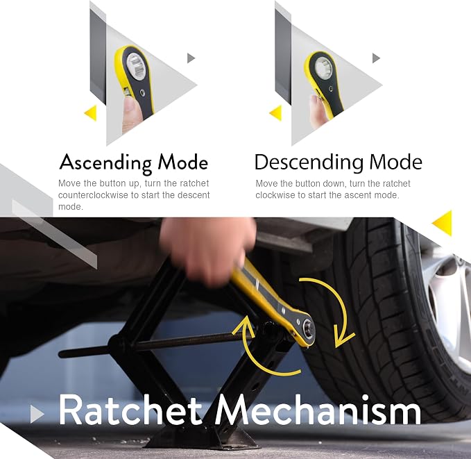 Car Jack Kit 3 Ton (6,600 lbs) | Scissor Jack for Car - Tire Jack Tool Kit | Portable, Ideal for SUV and Auto - Universal Kit with Lug Wrench | Heavy Duty Material