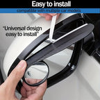 2-Pack car blind spot mirrors,universal car side view mirror rain cover & blind spot mirror,carbon fiber,easy install,stylish black design,enhances visibility safety automotive (2)