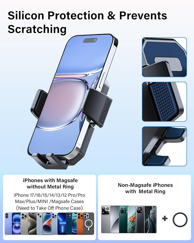 PZK Car Phone Mount for Toyota C-HR CHR 2019-2022 Accessories 8-inch Screen | Auto Lock Phone Holder One Button Release 360° Rotation Smart Phone Cradles Hands Free Not Affect Vent for All Smartphone