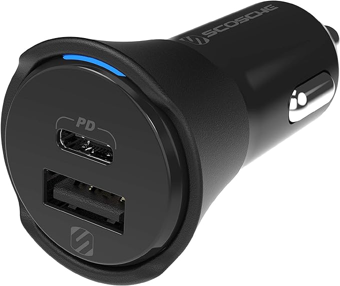 CPDCA38 38W USB-C Cigarette Lighter Adapter, Dual Car Charger with USB-A and USBC Fast Charging Port Compatible with iPhone 16/15/14/13/12, Samsung Galaxy S25/S24/S23 & Type-C Android Devices