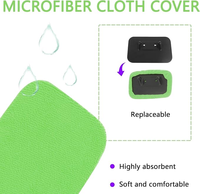 Car Window Cleaner Tool Kit,Microfiber Car Windshield Cleaner Inside with 4PCS Soft Reusable Cloth Cover,Universal Removable Car Glass Cleaner Tool Kit Car Cleaning Tools