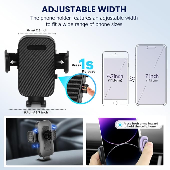Car Phone Holder Fit for Kia Carnival 2025-2026 Accessories -Cell Phone Mount for Carnival 12.3 inch Touchscreen Hands-Free 360° Rotation,Does Not Affect Air Vent