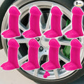 Prank Valve Stem Covers Creative Pencil Tire Valve Stem Caps Funny Glow in The Dark Universal Car Luminous Tire Stem Kit Dust Proof Covers Suitable for Cars,Bike,Trucks,Motor(Pink 8pcs)