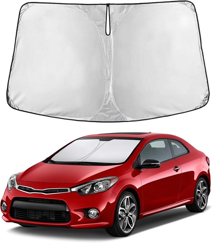 Windshield Sunshade Compatible for Kia Forte 2014-2016 2017 2018, Sun Visor for Front Windshield & Window Sun Shade Cover, UV Heat Blocker & Protector, Car Accessories