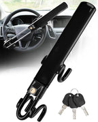Steering Wheel Lock Anti-Theft Car Device Heavy Duty Security Car Lock Antitheft Locking Devices Great Deterrent Adjustable Car Wheel Lock Anti Theft for Vehicle Truck with 3 Keys(Black)