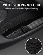 2024-2020 Tesla Model Y Door Side Storage Box with Emergency Button Cutout, Door Organizer Pocket Liners, Waterproof TPE Front & Rear Side Tray Protector Liner Set of 4