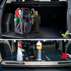 Car Trunk Organizer Multifunctional Storage Toolbox Carry Griddle,Large Grill Utensils Accessory Grilling Tools Basket Carrying Caddy Tool Tote Bag Storage Box Camp Cooking bbq Outdoor(Black)