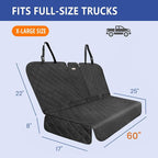 ALLANSING XL Back Seat Cover for Full‑Size Trucks Rear Bench, Zippered Center Armrest Opening, Heavy Duty 900D Waterproof Non‑Slip Car Seat Protector for Messy Kids & Drooling Dogs, Easy Clean (Black)
