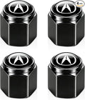 Tire Valve Stem Caps Cover for Acura Metal Car Wheel Air caps Auto Valve Stem Caps Accessories 4 Pack Black