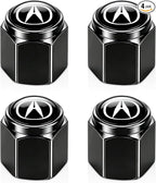 Tire Valve Stem Caps Cover for Acura Metal Car Wheel Air caps Auto Valve Stem Caps Accessories 4 Pack Black