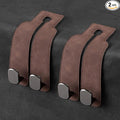 2 Pack Brown Leather Car Headrest Hooks Purse Bag Storage Holders for Car Seats